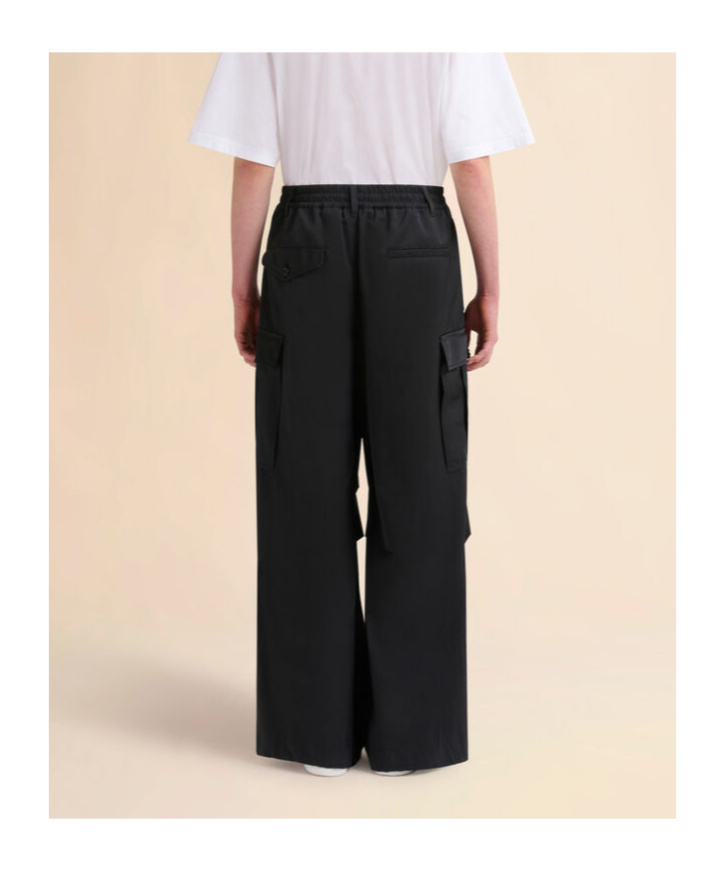 Marni Black Water-repellent Taffeta Cargo Pants In Black