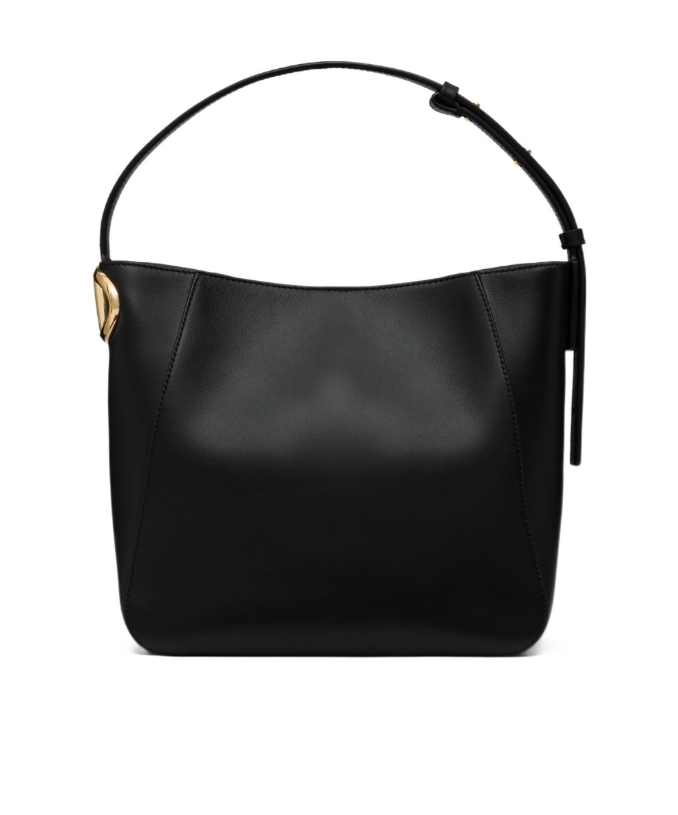 Valentino Vlogo Side Leather Bucket Bag In Black
