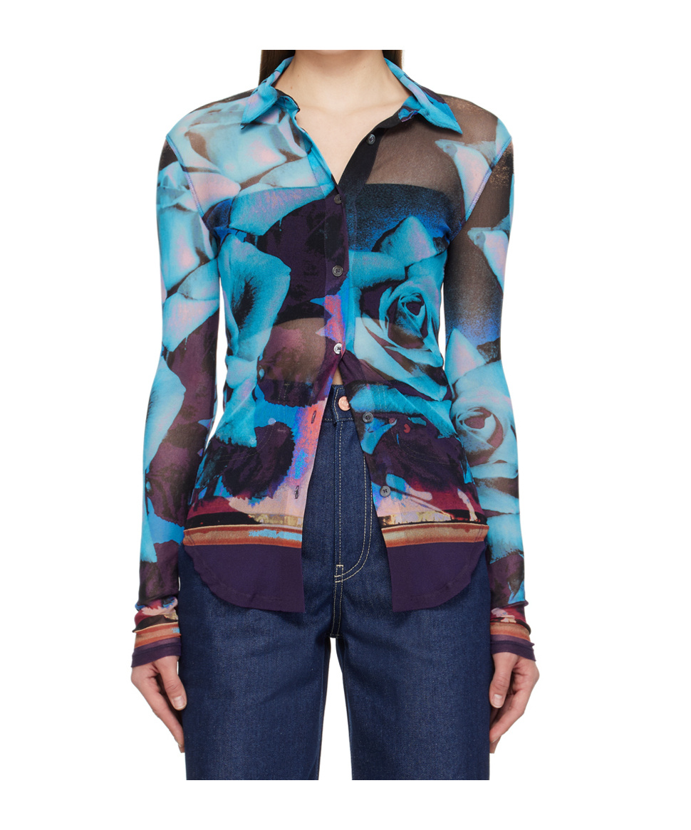 Shop Jean Paul Gaultier Long-sleeved Shirt In Blue
