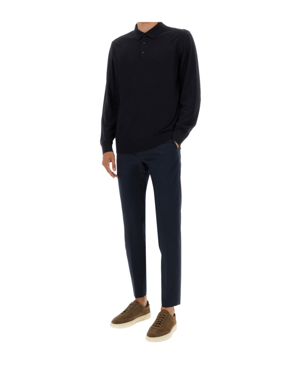 Hugo Boss Boss Camel Classic Knitted Polo With Three-button Placket In Black
