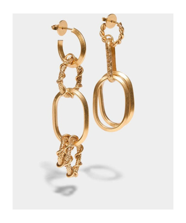 Dsquared2 Ring Chain Earrings In Yellow