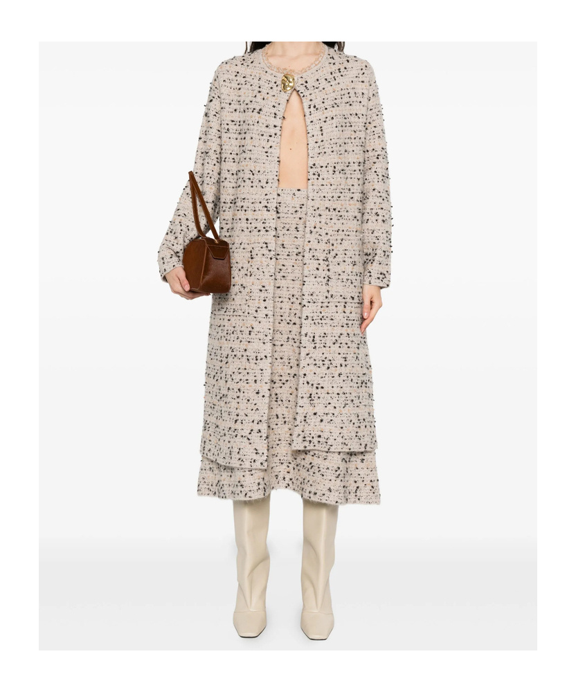 Fabiana Filippi Button-detailed Tweed Coat In Neutral