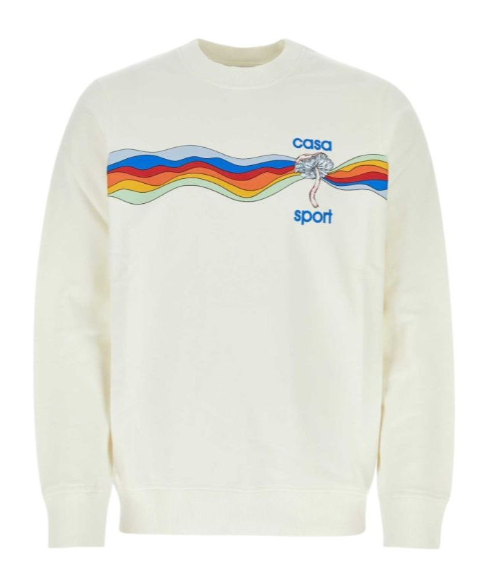Casablanca Man Sweatshirt White Size M Organic Cotton In White