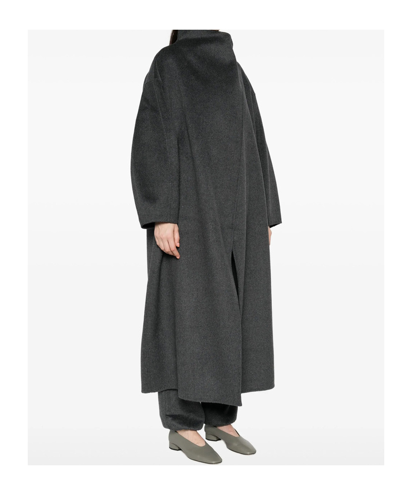 The Frankie Shop Stand Collar Coat In Gray