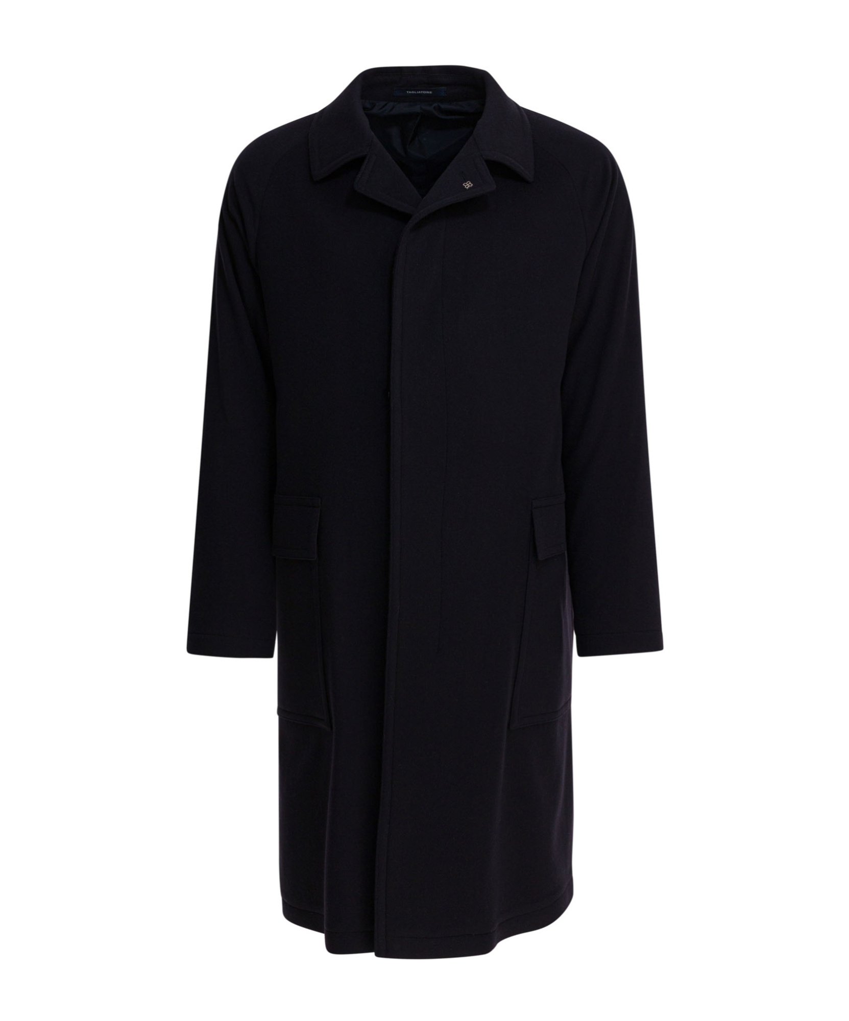 Tagliatore Mid-length Coat With Notch Lapel And Pockets In Blue