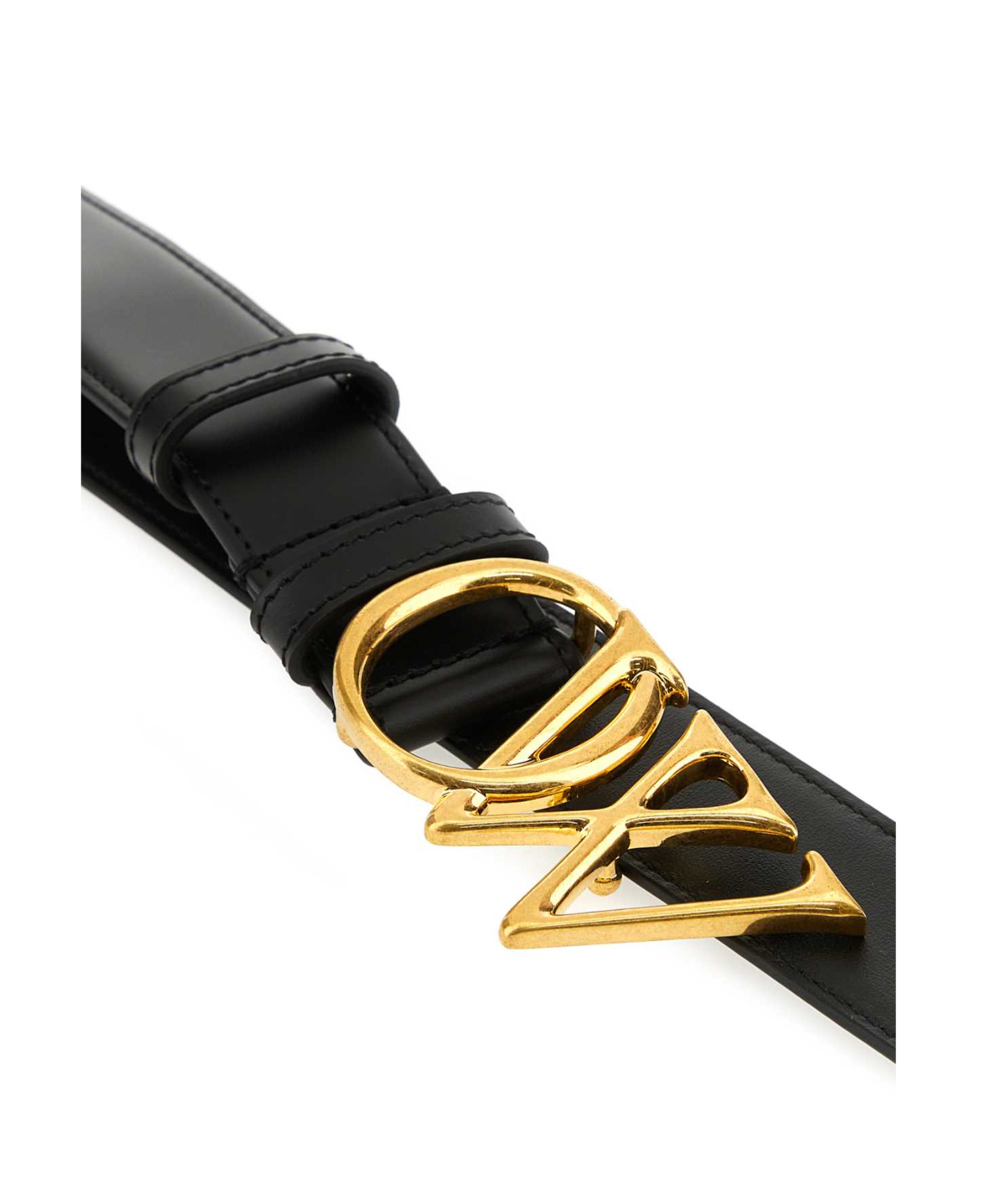 Off-white Logo Plaque Belts In Black