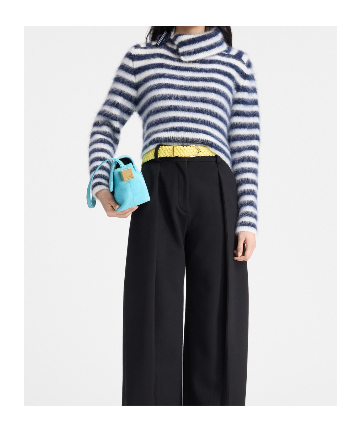 Jacquemus Marina Striped Wool-blend Sweater In Blue