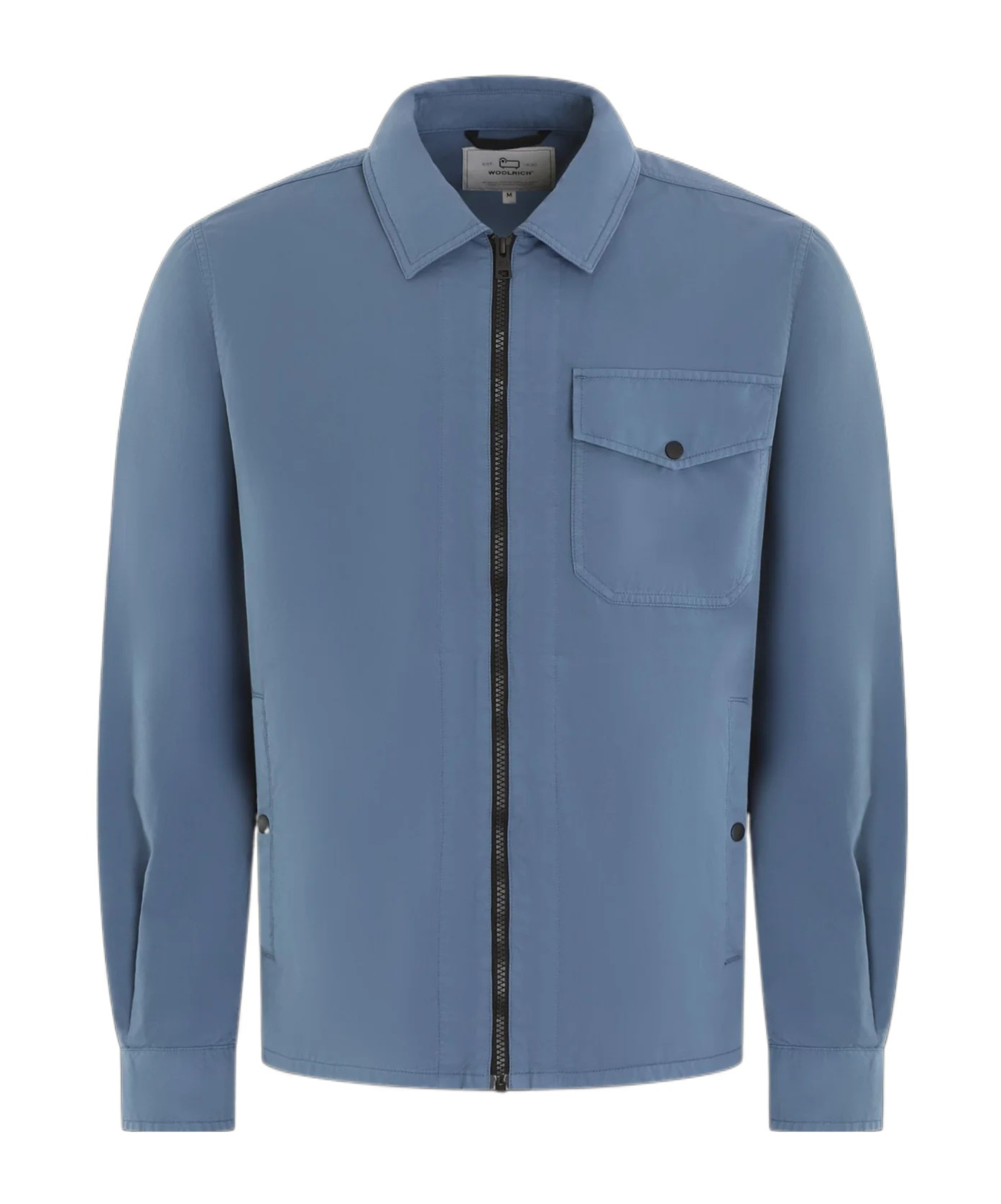 Woolrich Zippered Long Sleeve Casual Jacket In Blue