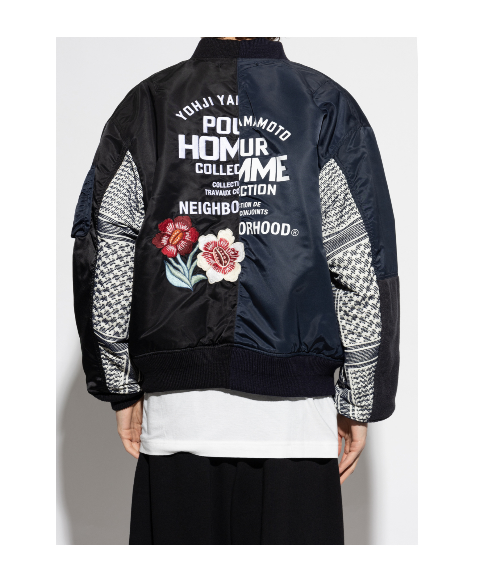 Yohji Yamamoto Black Neighborhood Edition Ma-1 Bomber Jacket In Black