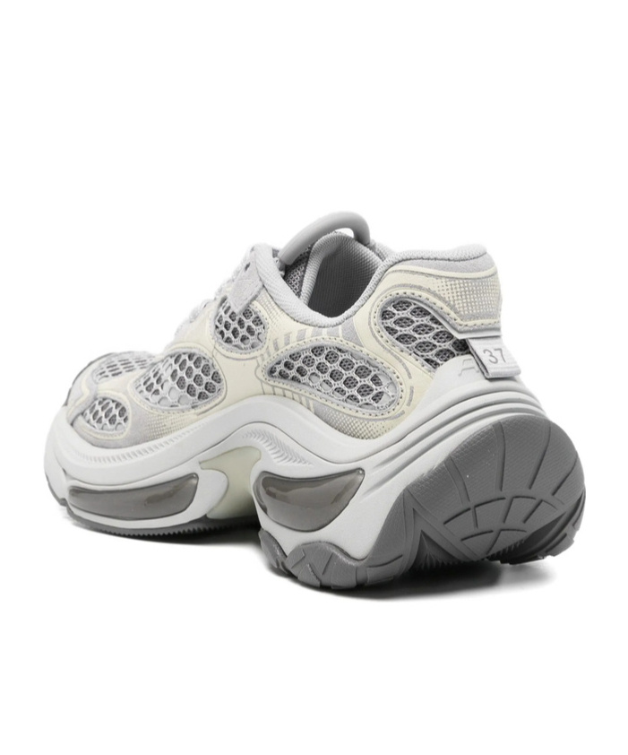 Ash Mesh-panels Low-top Sneakers In Gray