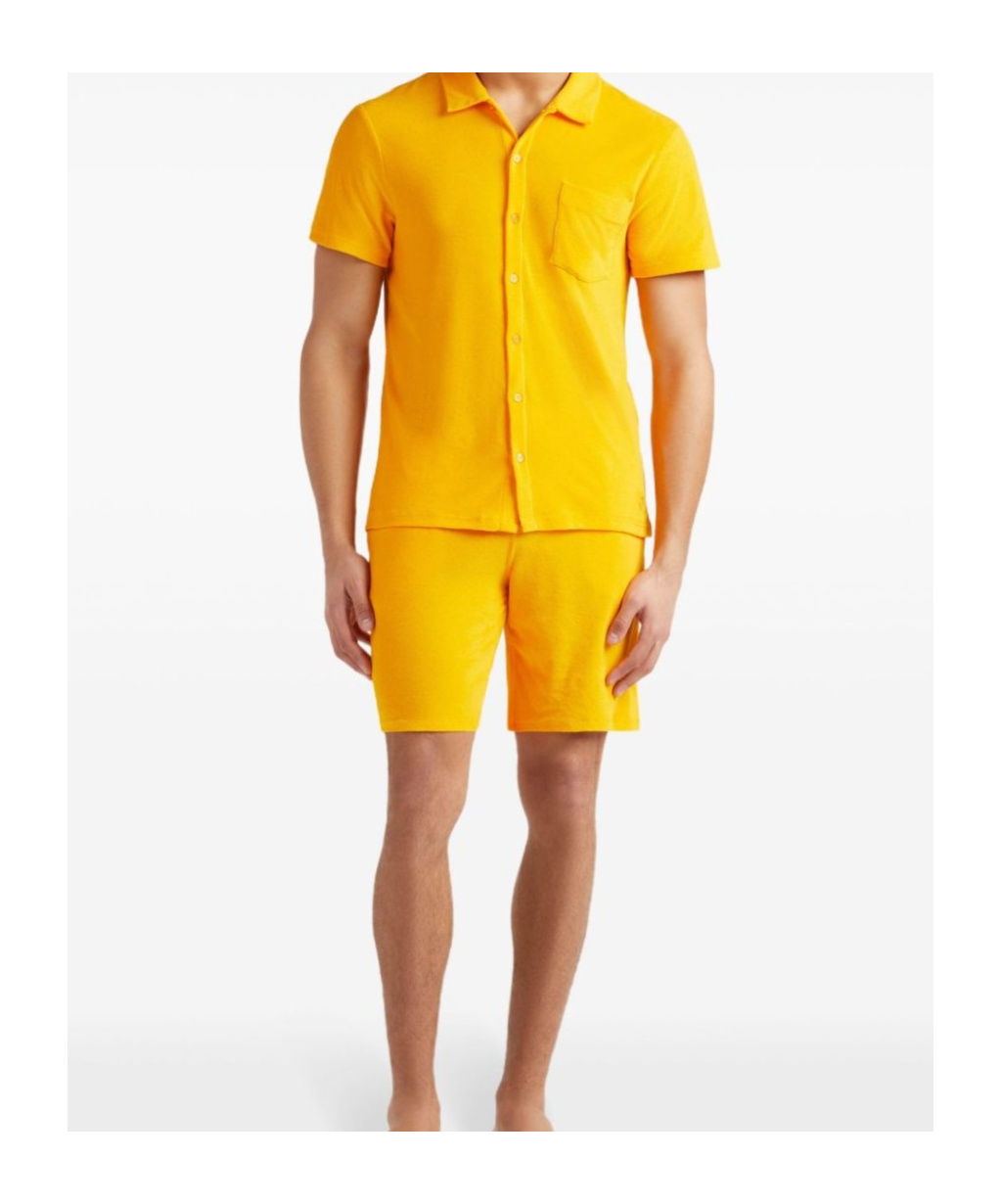 Shop Vilebrequin Terry Bowling Shirt In Orange