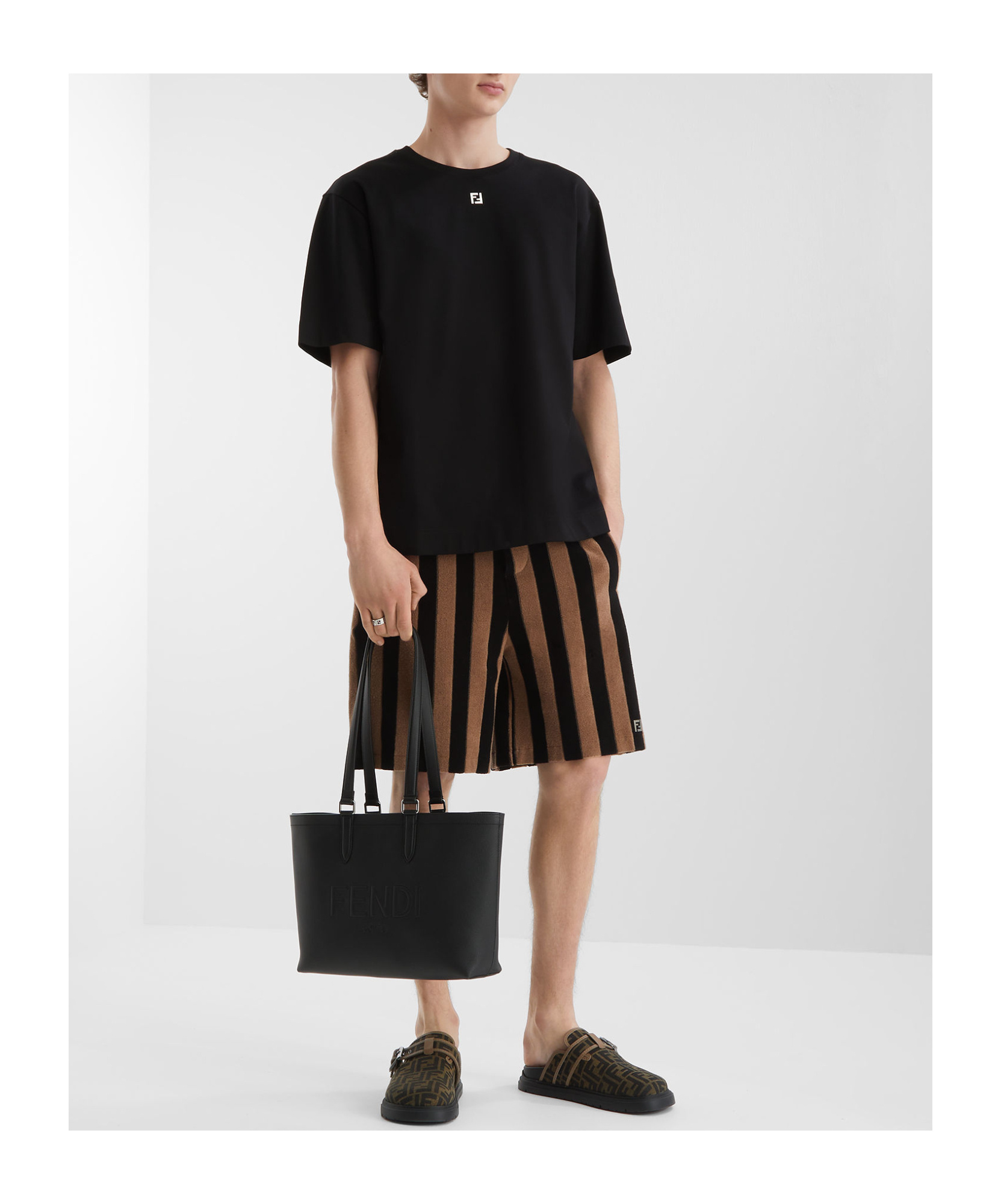 Fendi M.j. Ff Metal T-shirt In Black