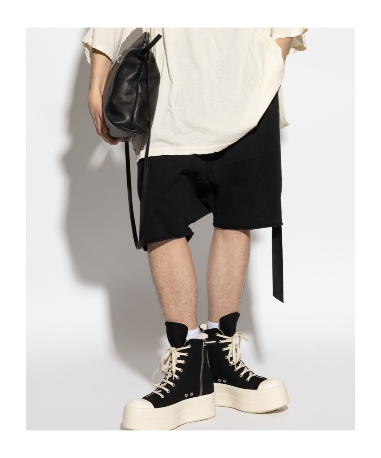 Rick Owens Drkshdw Drawstring Pods Shorts In Black