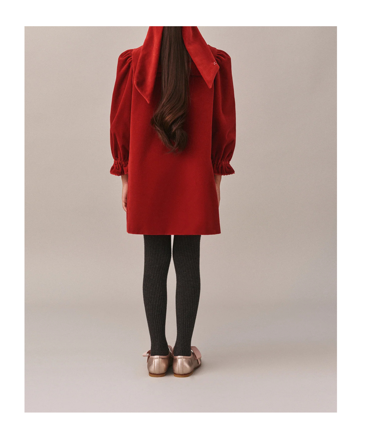 BONPOINT BOW RUFFLED DRESS