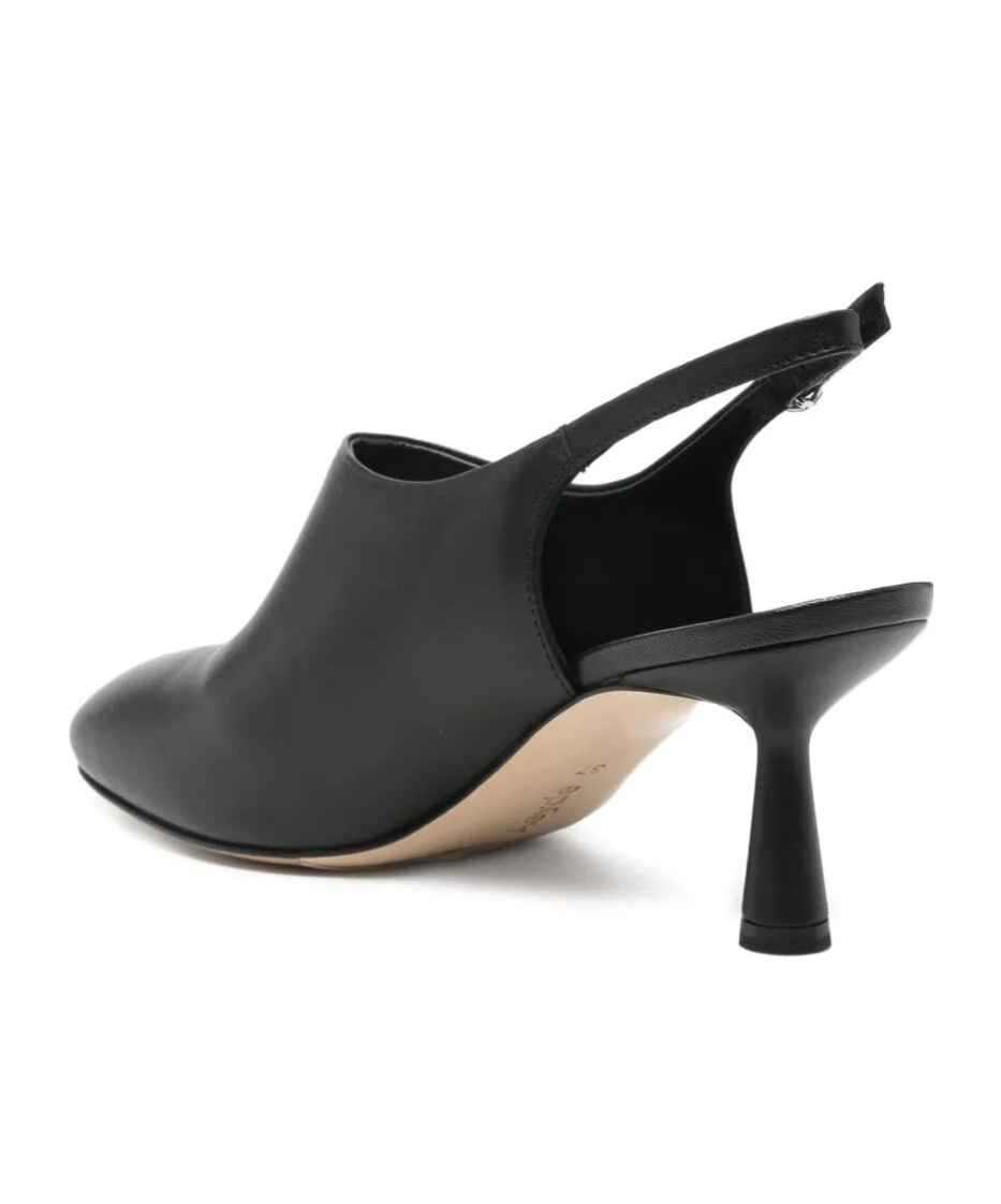 Aeyde 75mm Leather Slingback Pumps In Black