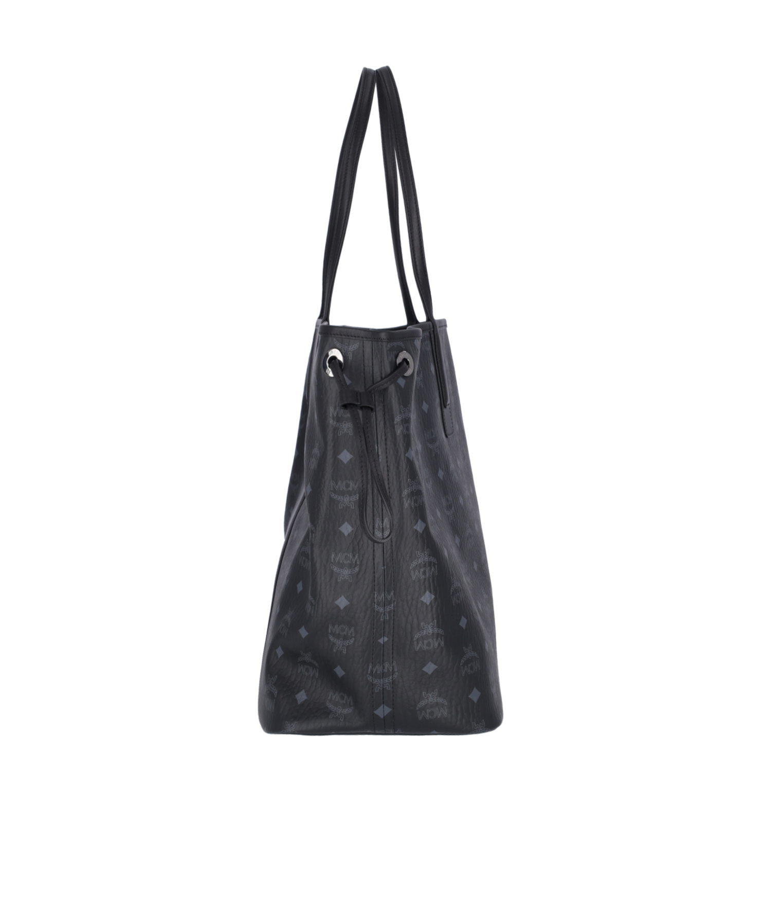 Mcm Liz Logo Plaque Top Handle Bag In Black