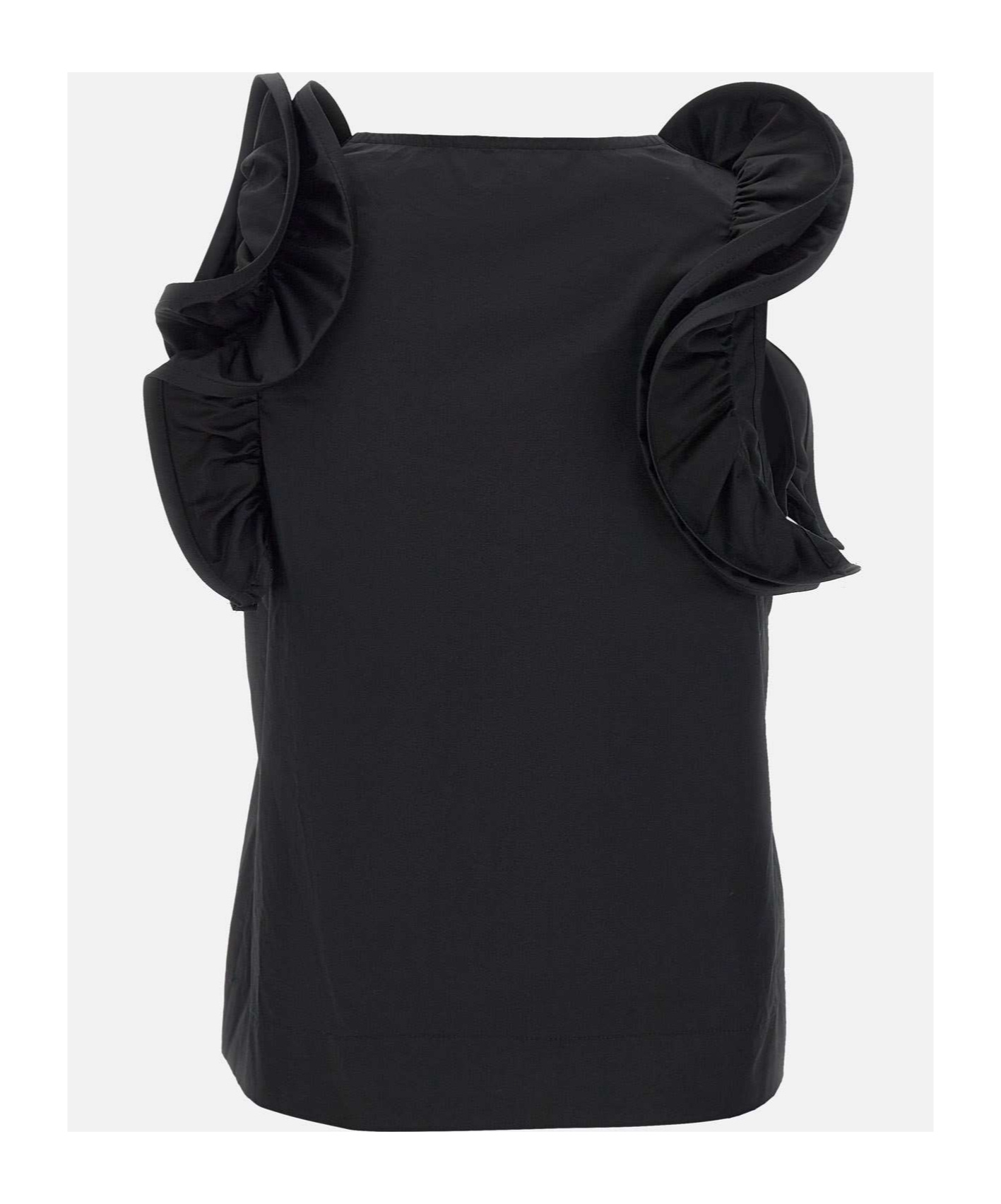 Kaos Ruffled-detail Top In Black