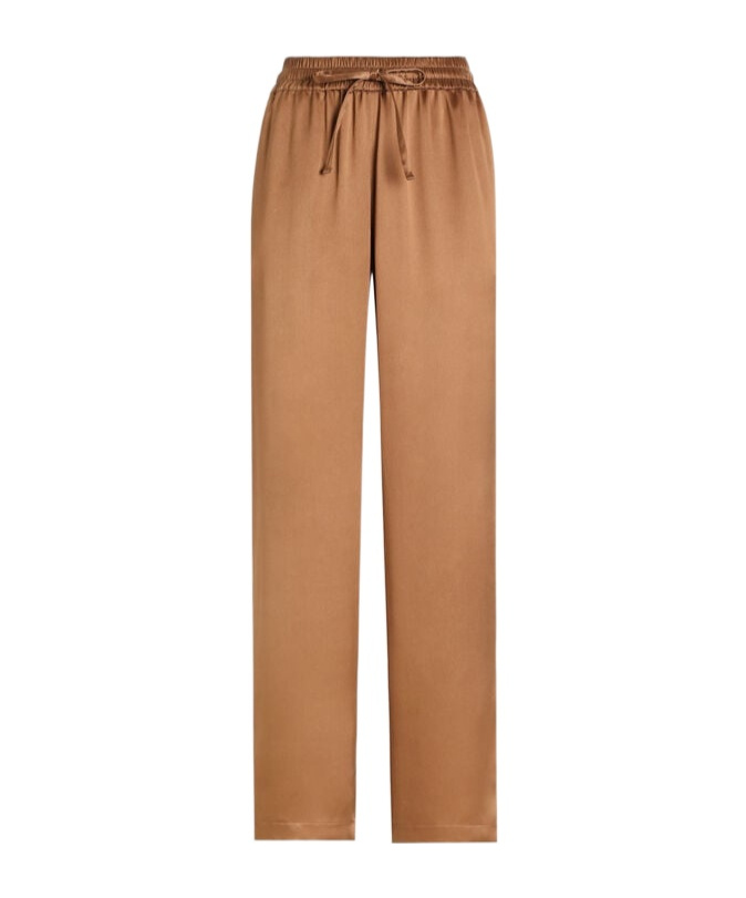 Dolce & Gabbana Silk-satin Straight-leg Pajama Pants In Brown