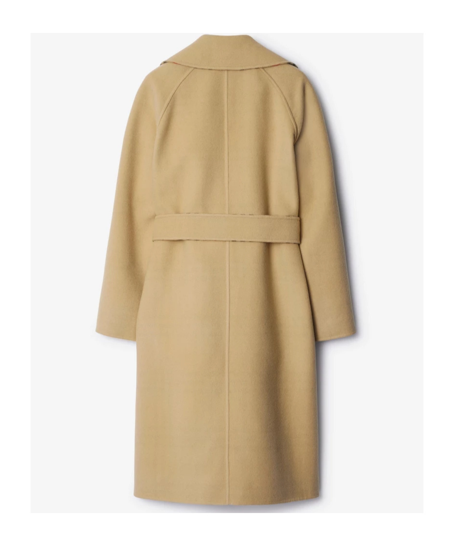 Burberry Mid-length Reversible Wool Car Coat In Nude