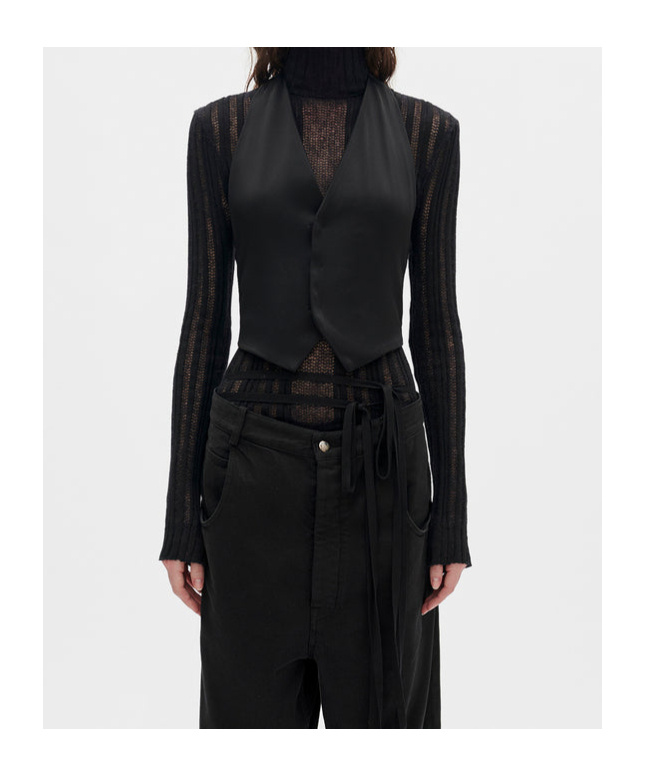 Ann Demeulemeester Mary Weste Aus Satin In Black