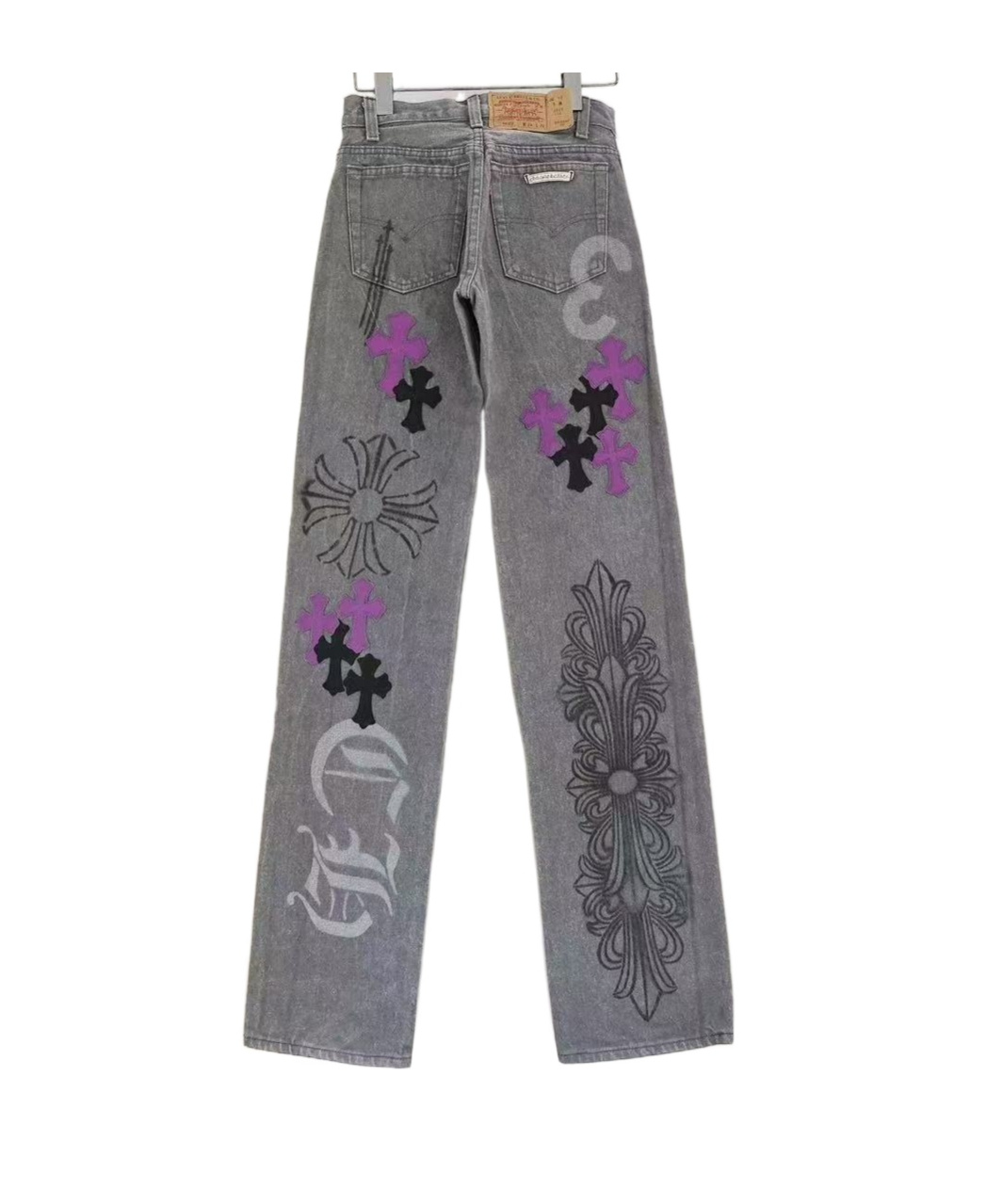 Chrome Hearts Belt Loop Jeans In Gray
