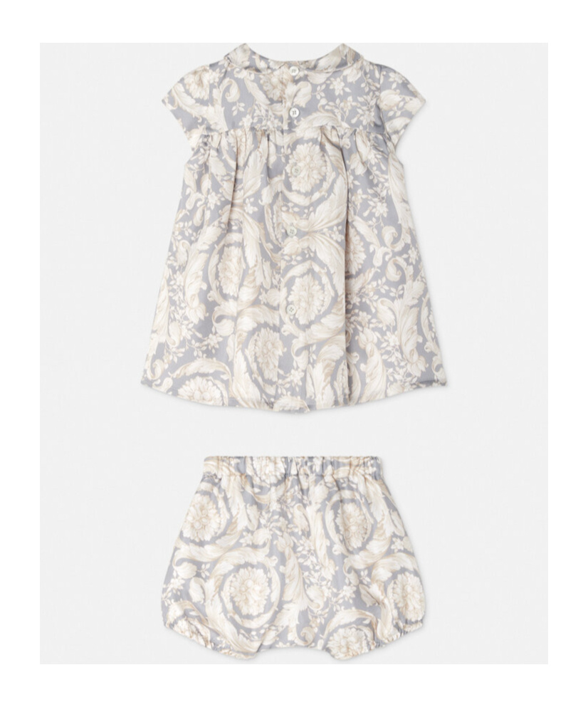 Versace Barocco-print Dress Set In White