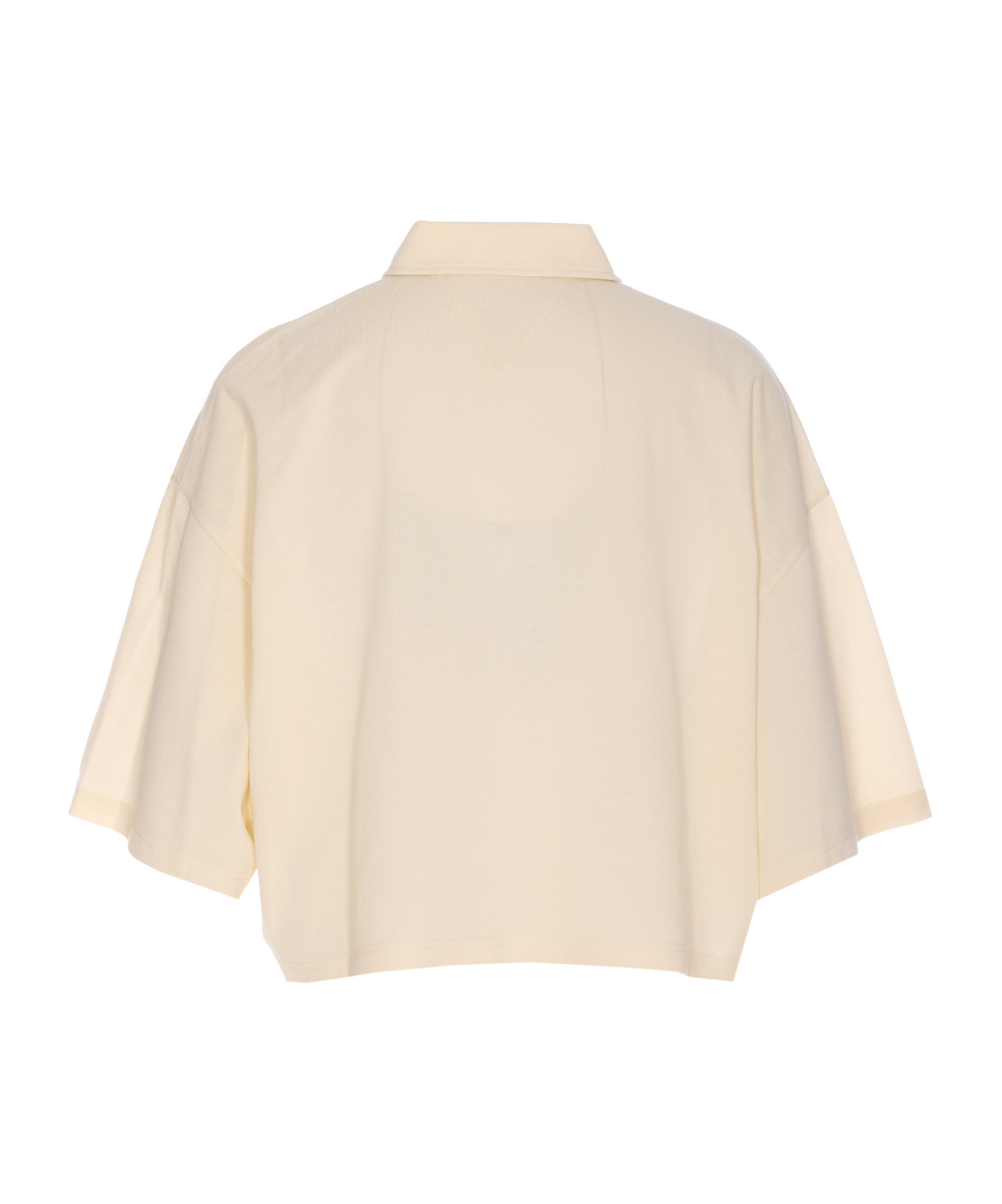Bottega Veneta Short Sleeve Boxy Fit Meringue Polo In Nude