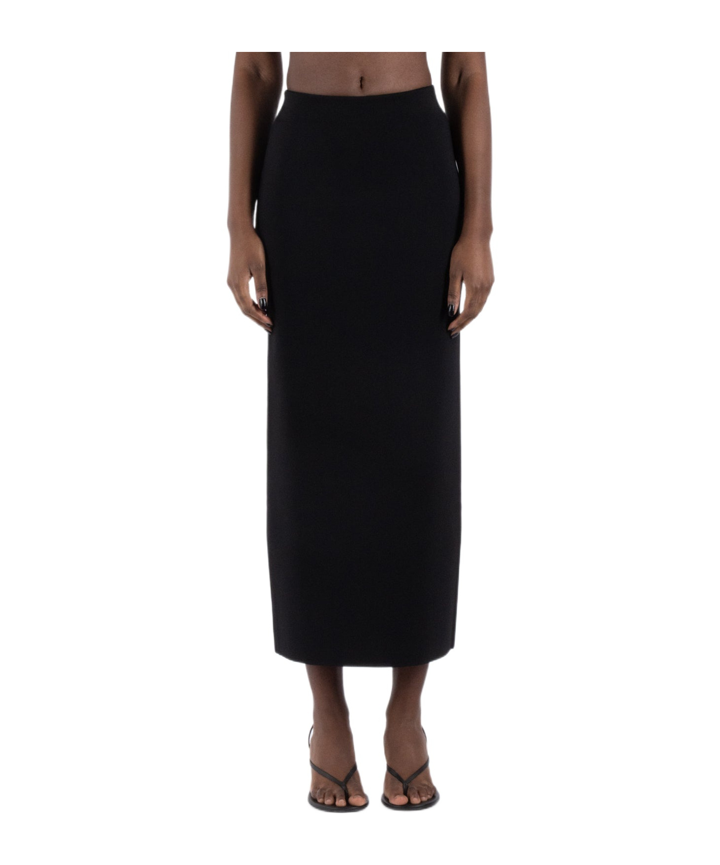 Max Mara High Waist Long Skirt In Black