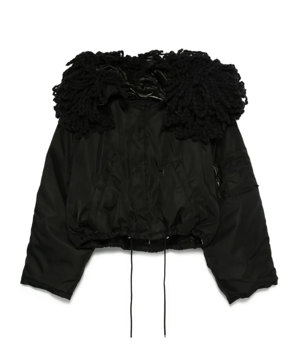Stella Mccartney Nylon Knit Collar Short Coat