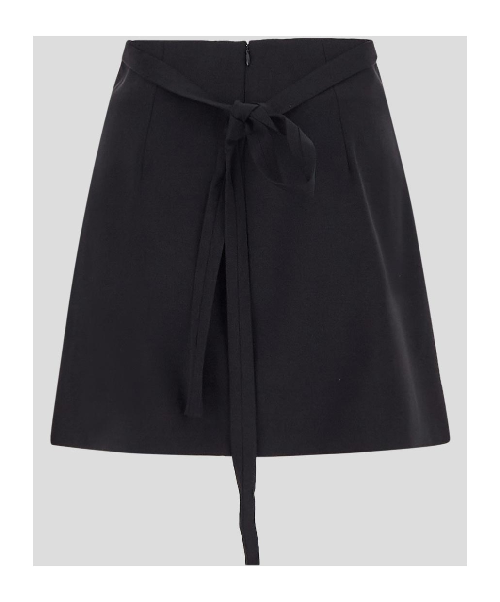 Patou Stretch Wool Mini Skirt With High Waist And A-line Silhouette In Black