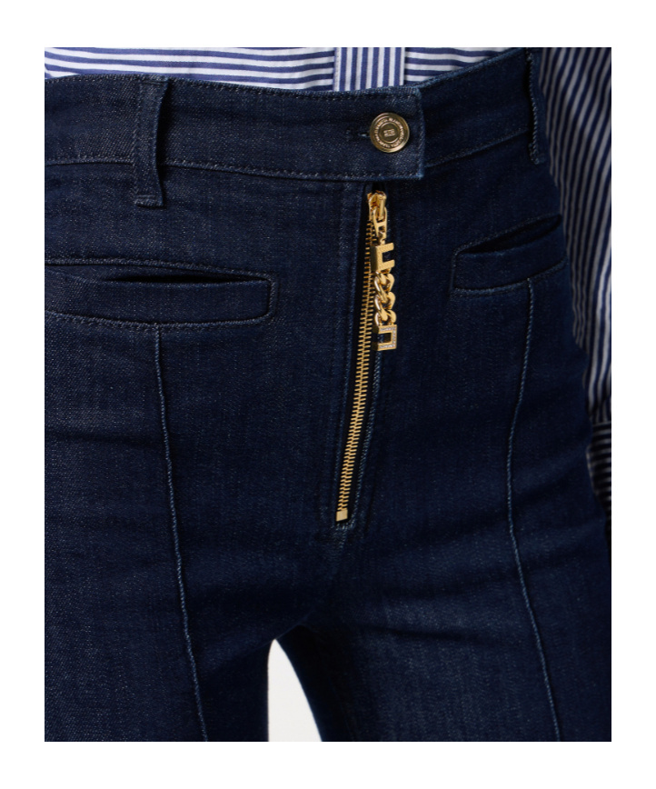 Elisabetta Franchi High-waist Flared Jeans In Blue