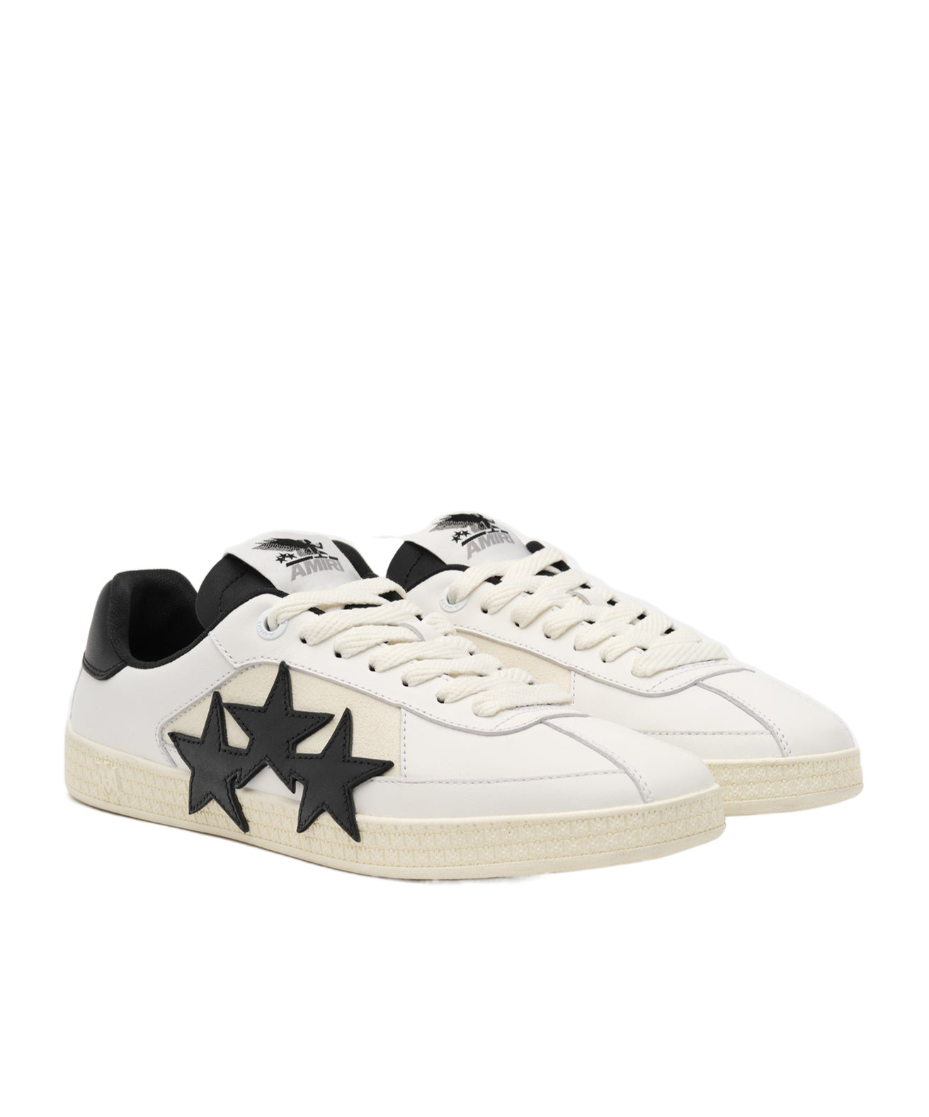 Amiri Pacific Low Top Sneaker With Star Patches In Nude