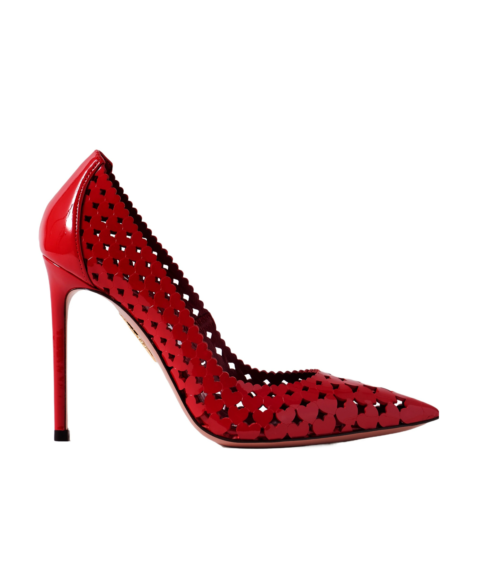 Aquazzura Amourose 105 Cutout Patent-leather Pumps In Red