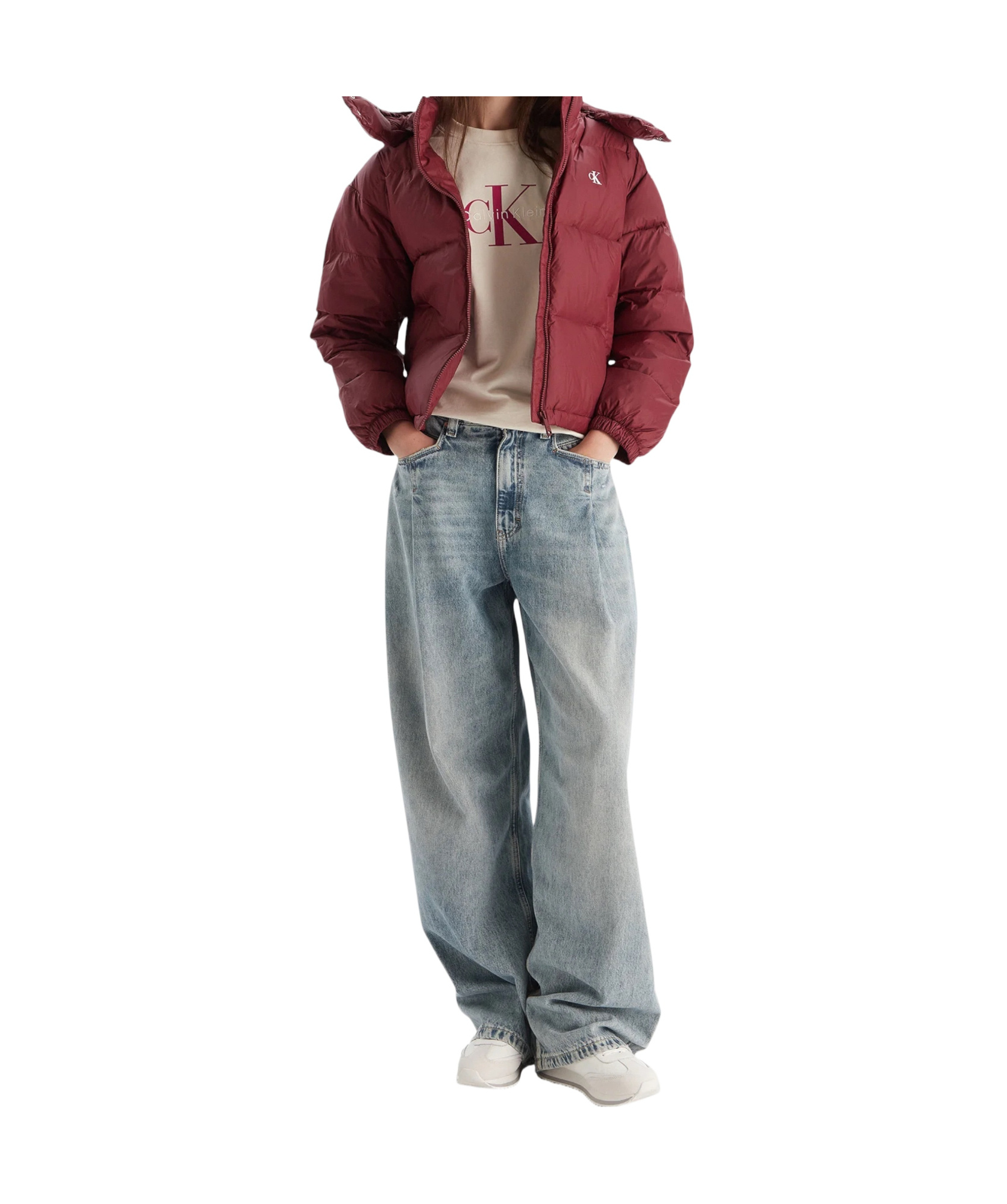 Calvin Klein Jeans Est.1978 Long-sleeved Down Jacket In Brown