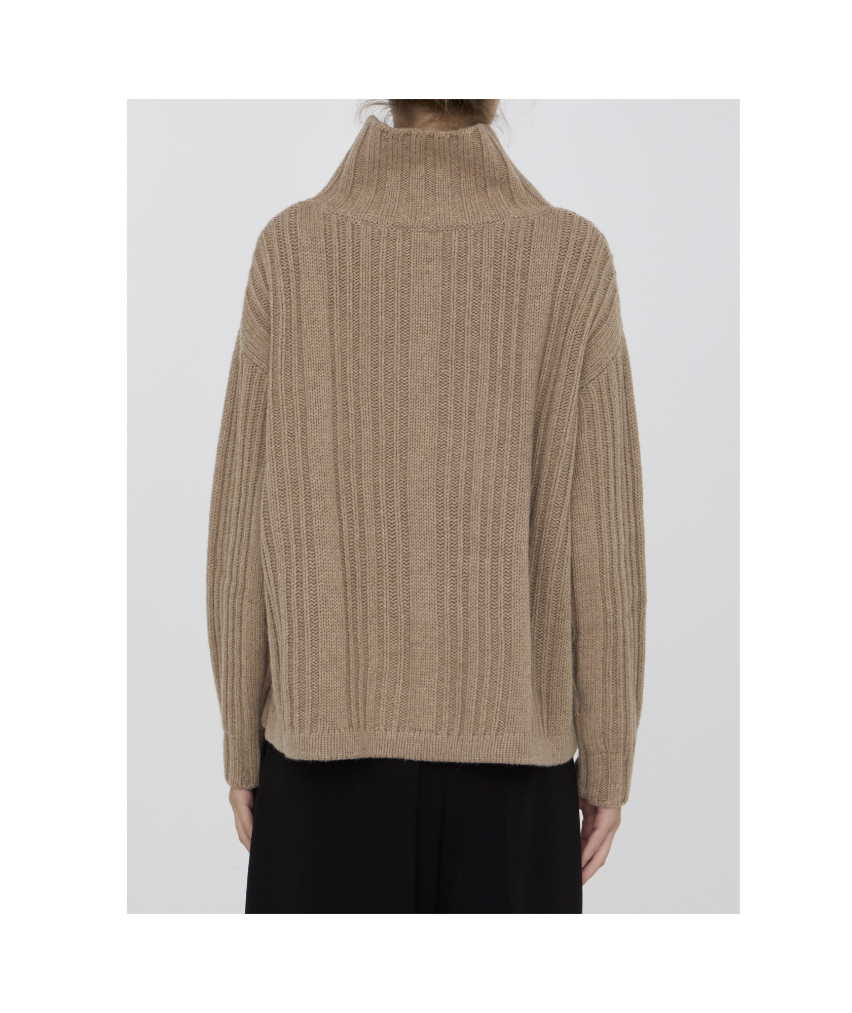 Max Mara Vitalba Sweater In Virgin Wool And Cashmere In Brown