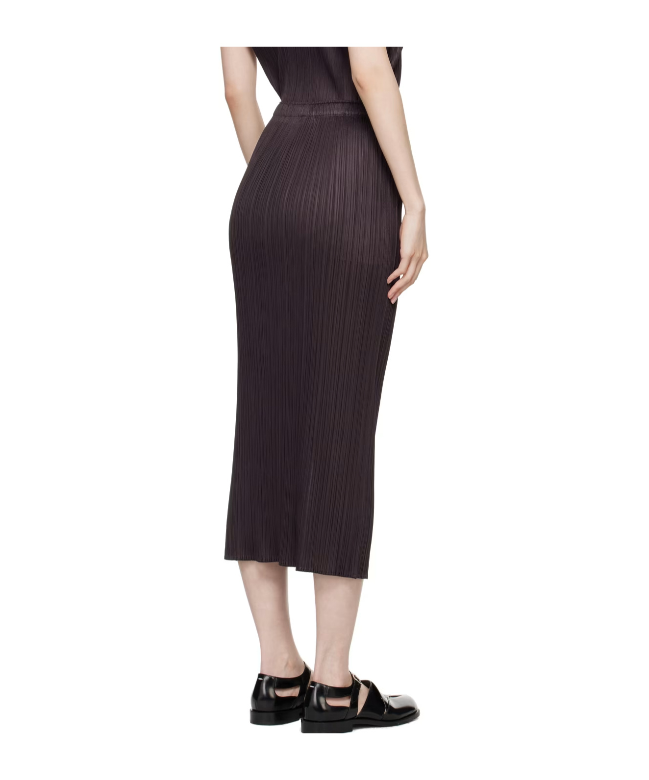 Issey Miyake Elastic Waist Skirt In Black
