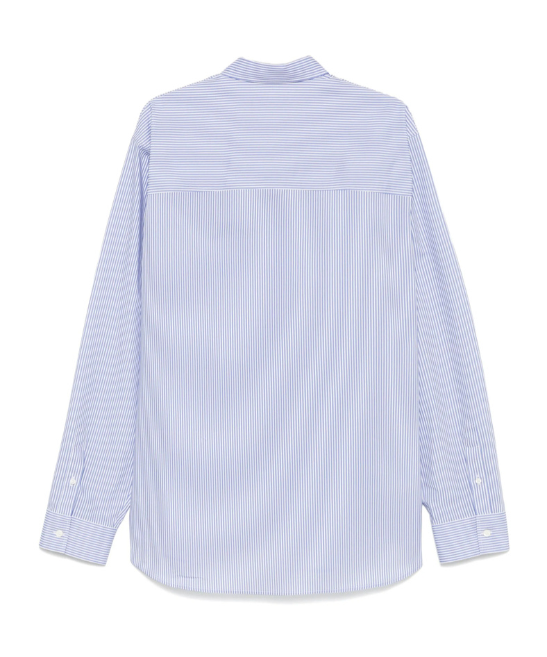 Dsquared2 Summer Lovers Oversized Striped Cotton Shirt In Sky-blue