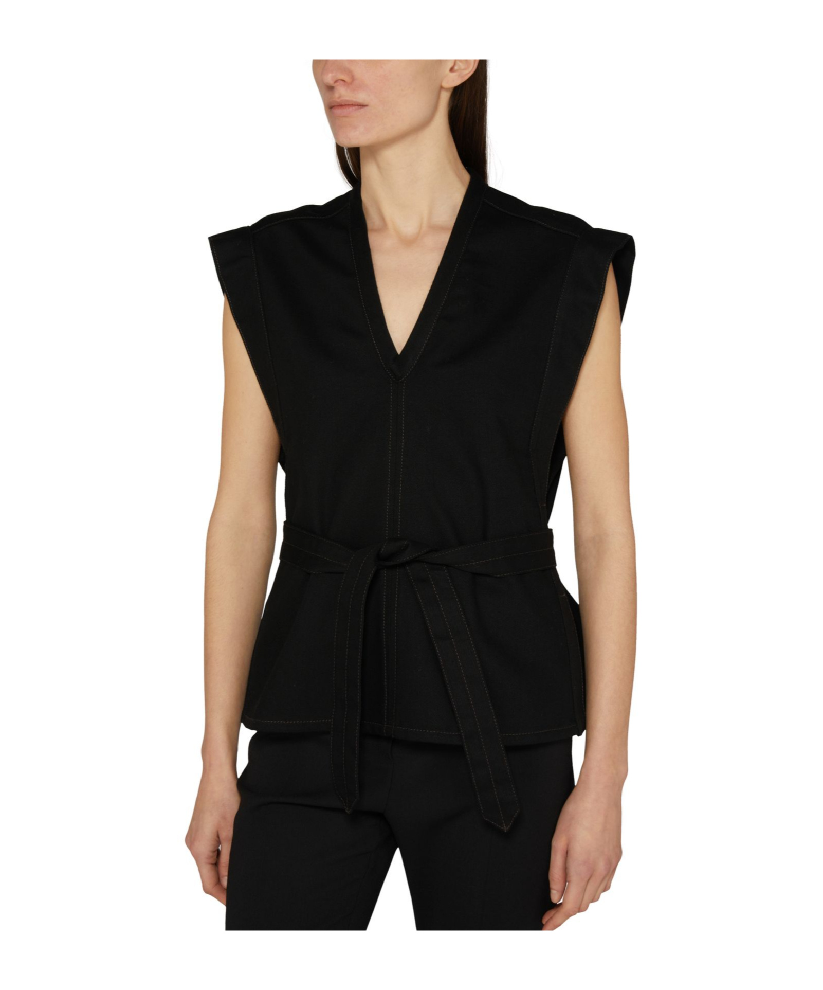 Shop Lemaire Sleeveless Blouse In Black