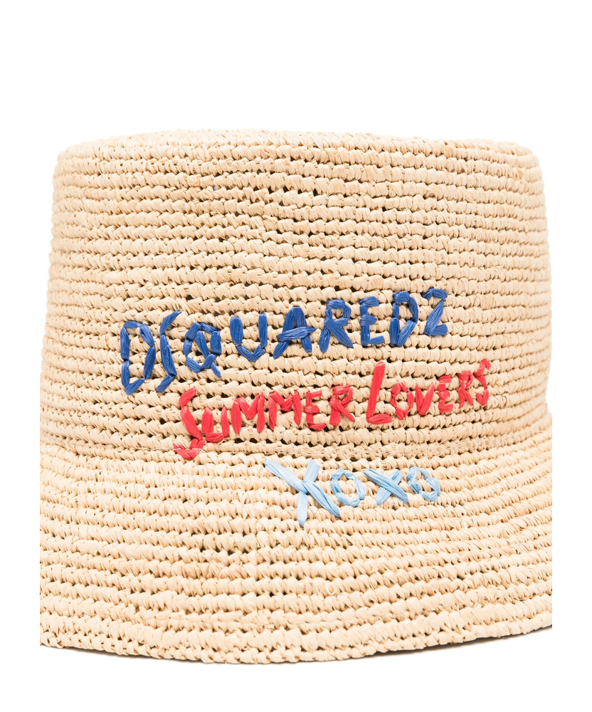 Dsquared2 Summer Lovers Bucket Hat In Light Beige