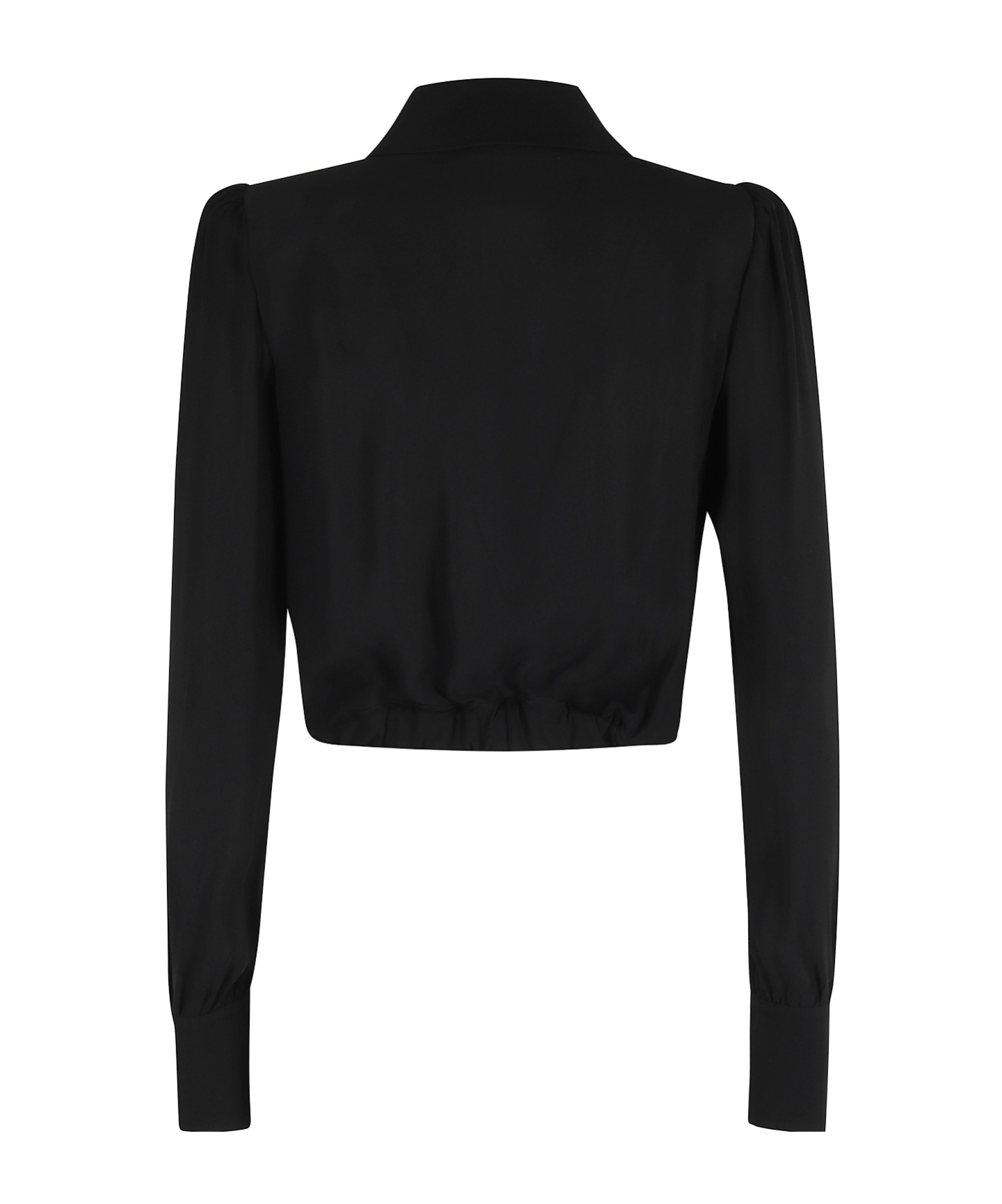 Elisabetta Franchi Blouse In Georgette Fabric With Jewel Detail In Black
