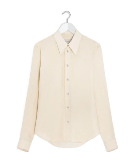 Lemaire Button-down Long-sleeve Shirt In Neutral