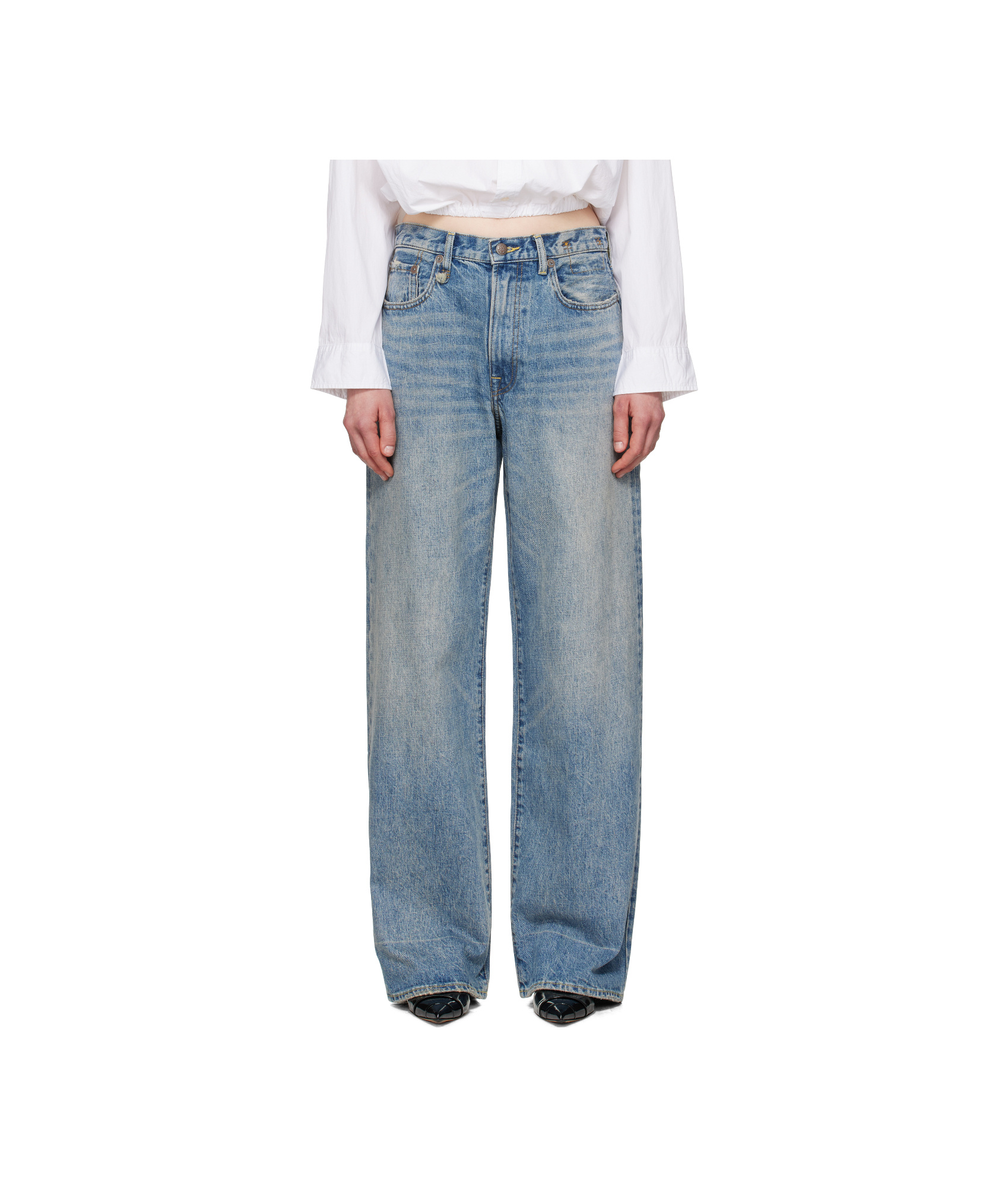 R13 Jeans With Belt Loops In Blue