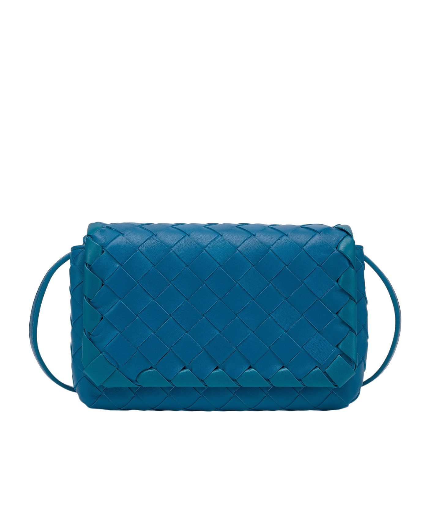 Bottega Veneta Mini Knitted Shoulder Bag In Blue