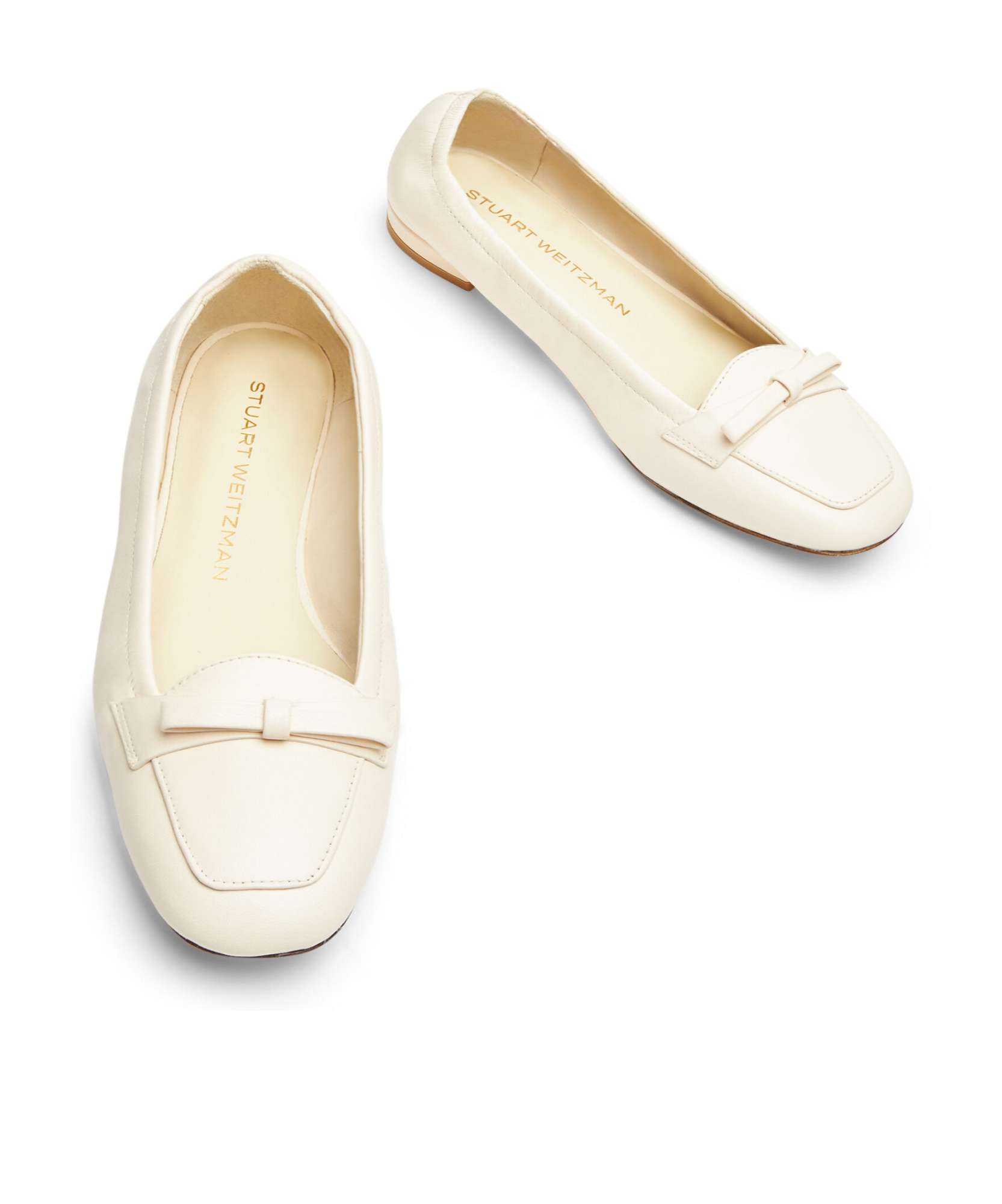 Stuart Weitzman Tully Ballet Shoes In White