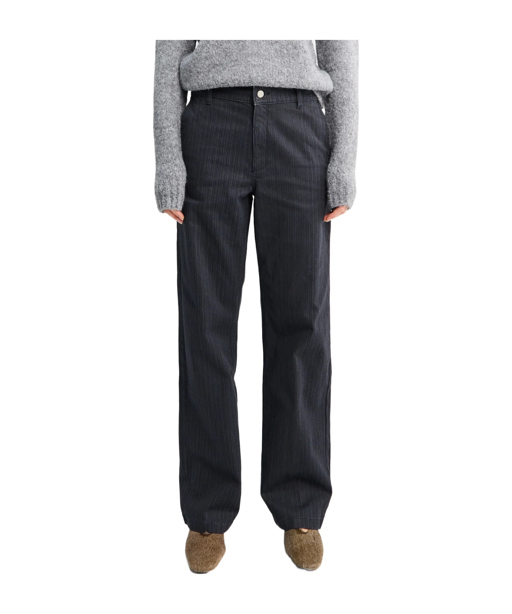 Paloma Wool Striped Detail Casual Pants In Black