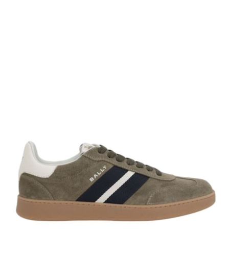 Bally Round Toe Suede Sneakers With Rubber Sole In Brown