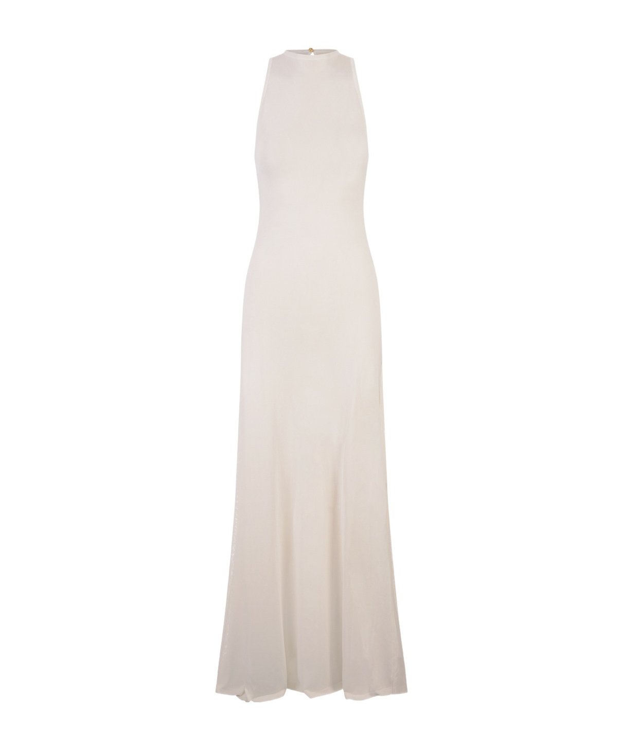 Jacquemus La Robe Maille Sculta Semi Sheer Maxi Dress In White