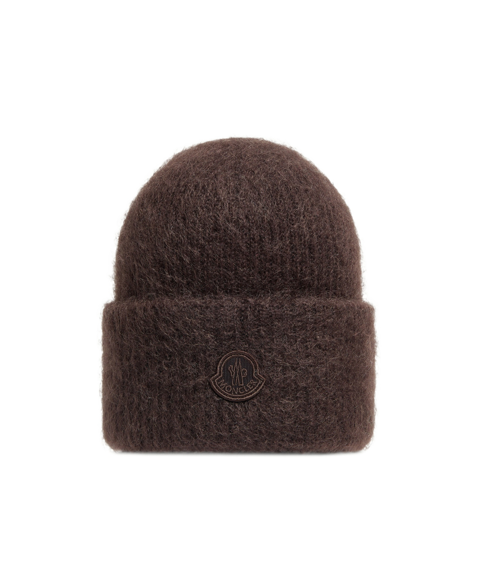 Moncler Mohair  Wool Blend Beanie In Brown