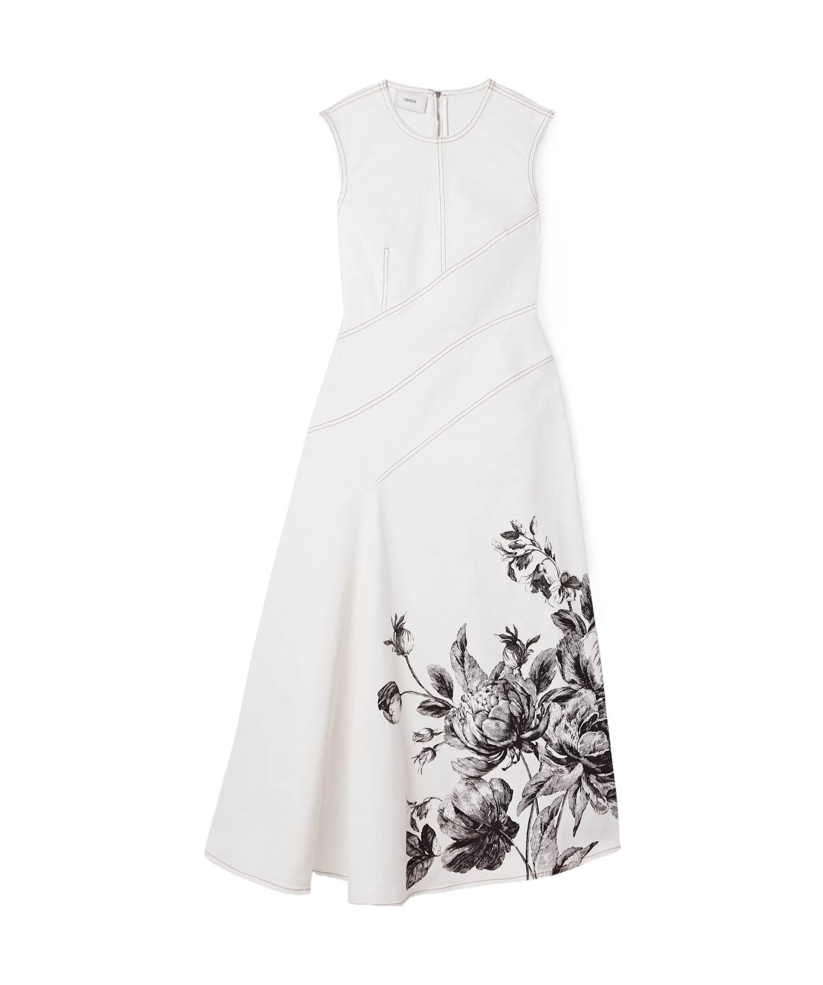 Erdem Floral Print Midi Dress In White