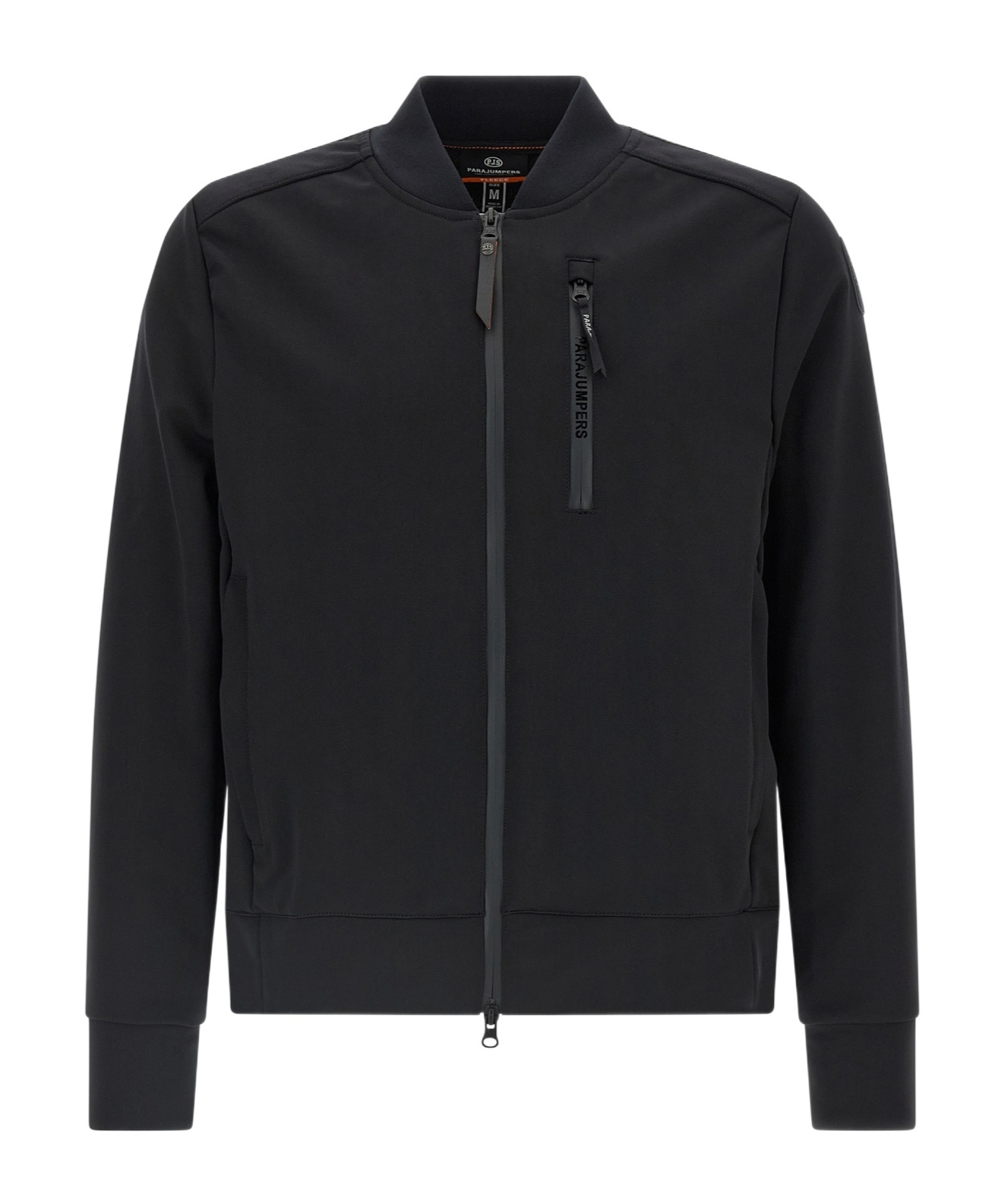 Parajumpers Ribbed Cuffs And Hem Sweatshirt With Zip Pocket In Black